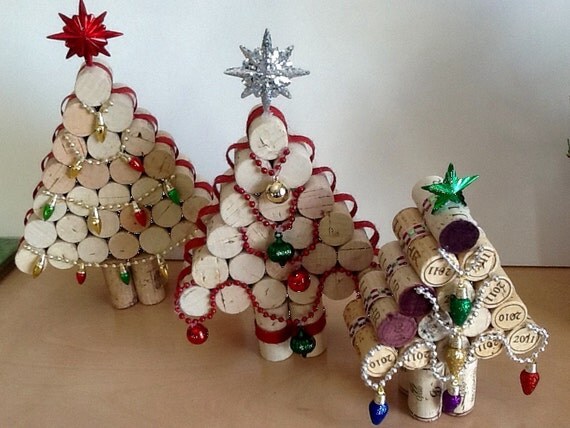wine cork christmas tree set holiday decorations set of wine cork christmas tree set holiday decorations set of