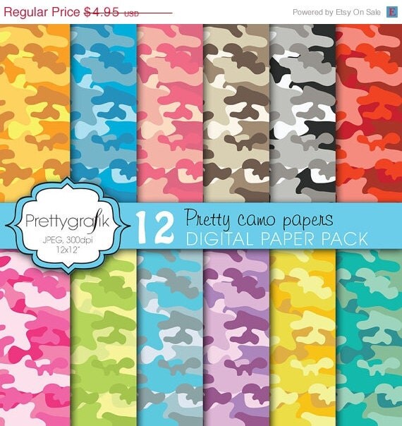 80% OFF SALE camouflage digital paper, commercial use, scrapbook papers, background - PS614 Il_570xn
