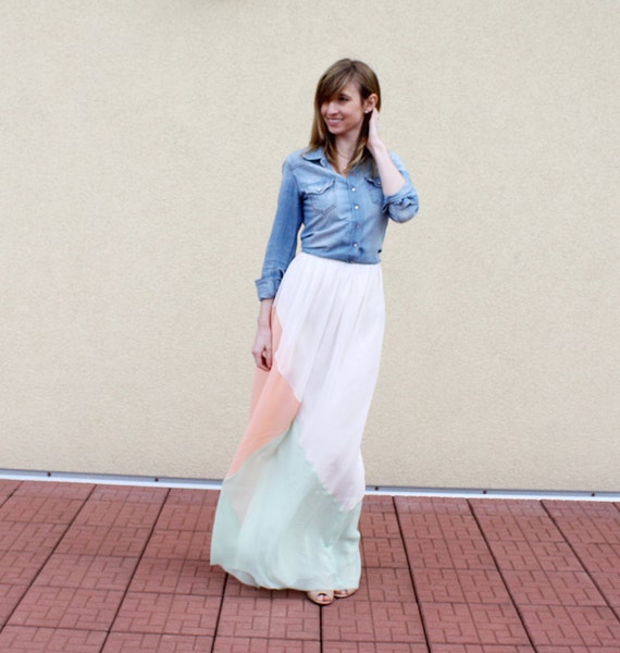 geometric maxi skirt