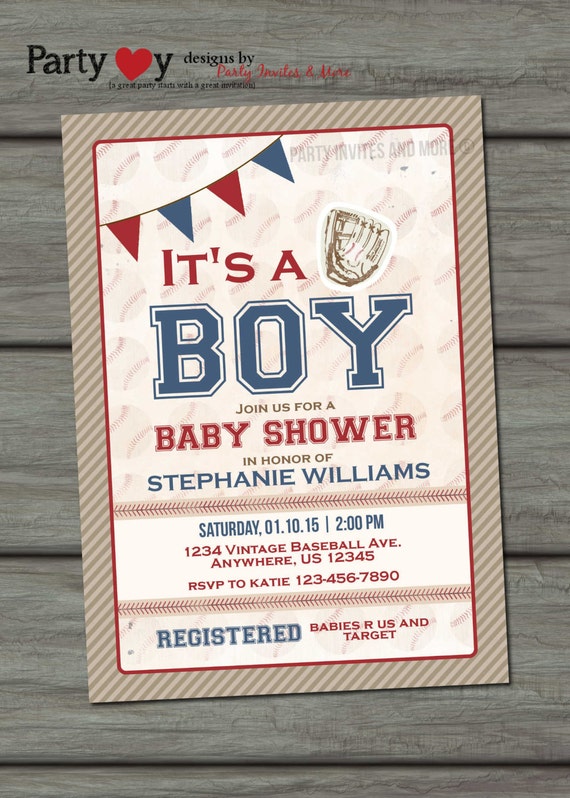 Vintage Sports Baby Shower Invitations 7