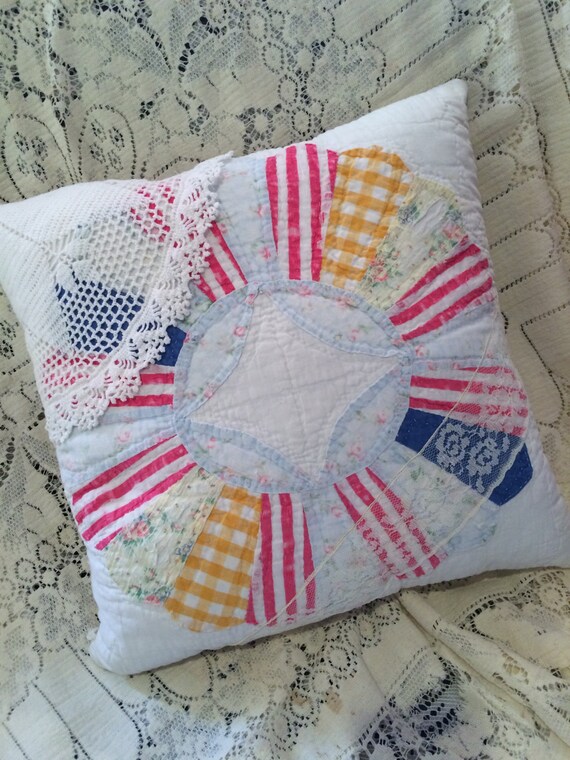 Shabby Chic Vintage Cutter Quilt Pillow