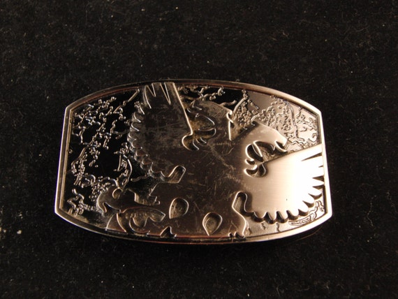 Items similar to Vintage metal belt buckle with eagle on Etsy