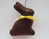 Felt Chocolate Bunny Ornament - Chocolate Bunny - Bunny Decoration - Chocolate Easter Bunny -Easter Ornament-Easter Decorations -Felt Bunny