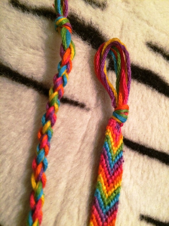 rainbow chevron and four strand braid bracelet
