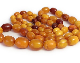 Antique Art Nouveau Huge Big Beads natural Butterscotch Amber Necklace Königsberg Kaliningrad