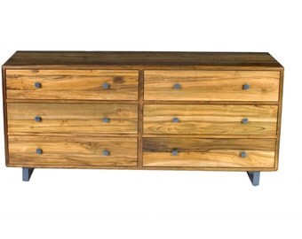 Ardan 6 Drawer Dresser - Solid Reclaimed Teak Wood - Mid Century Modern Dresser Storage