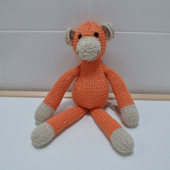 knit monkey stuffed animal