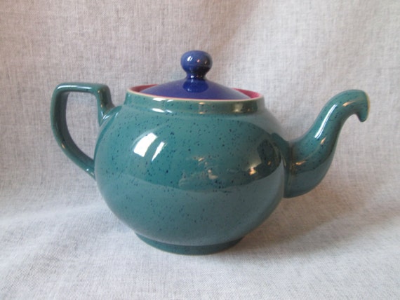 Denby Harlequin Classic Green/Blue/Burgundy Large Teapot