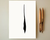 A4 minimal abstract ink drawing - modern abstract black and white, linear ink art, minimal feather art, zen,modern ink art,minimalist art
