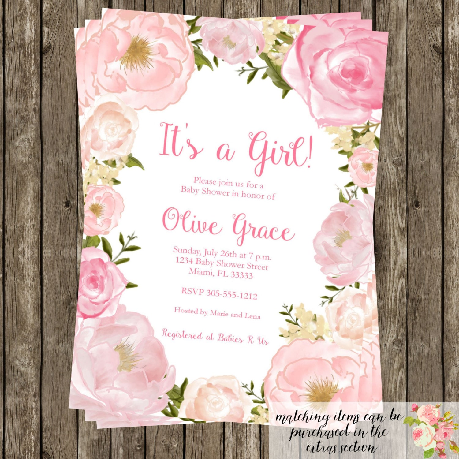 Flower Baby Shower Invitations 6