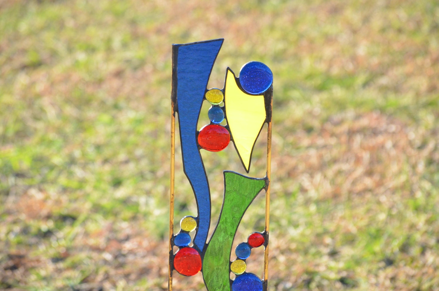 Stained Glass Garden Sculpture Whimsical Yard Art Garden