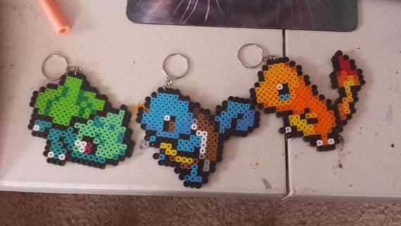 Starter Pokemon Perler Keychain