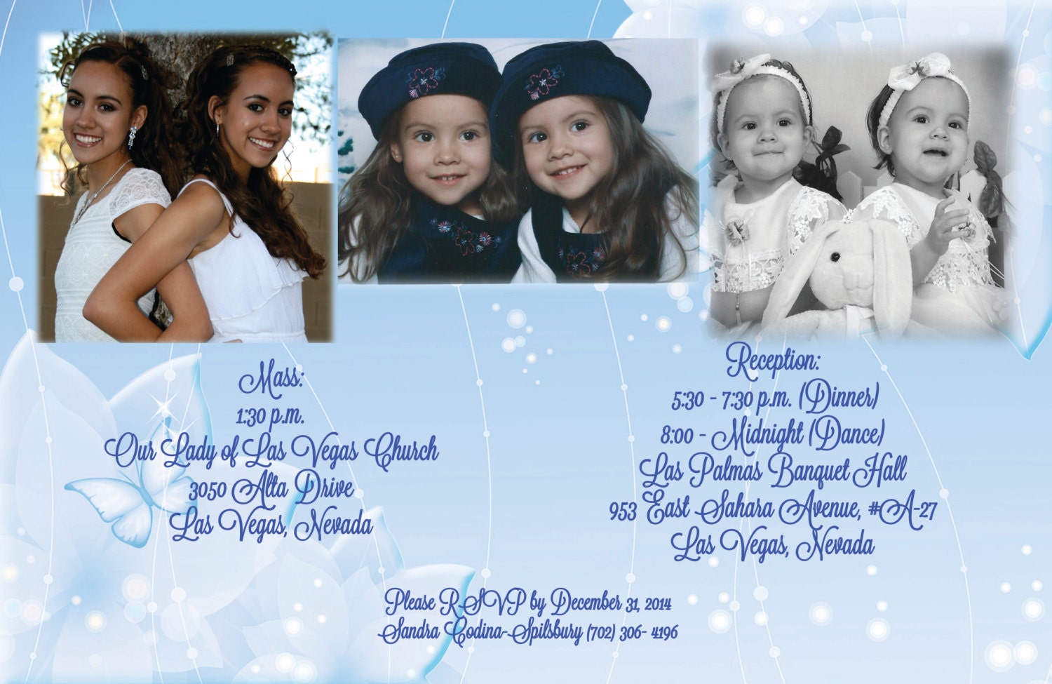 TWIN Quinceanera Invites Sweet 15 Invitations Mis Quince Anos