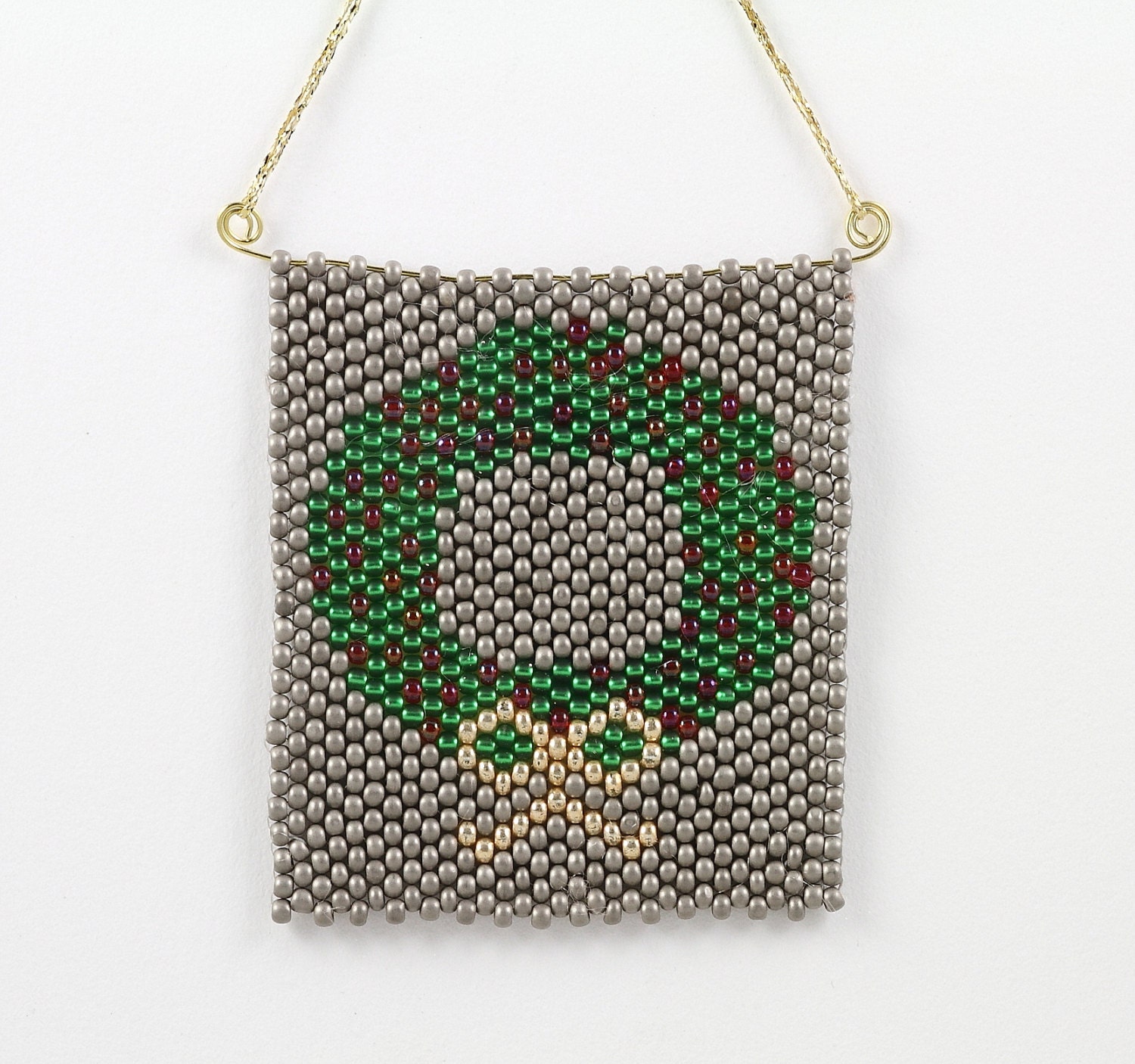 Peyote Stitch Wreath Ornament