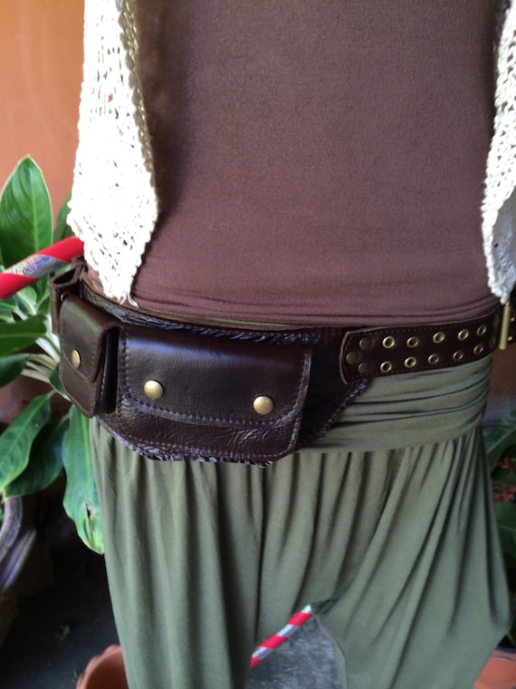 Festival Utility Belt Leather Belt Bag Fanny Pack Pocket