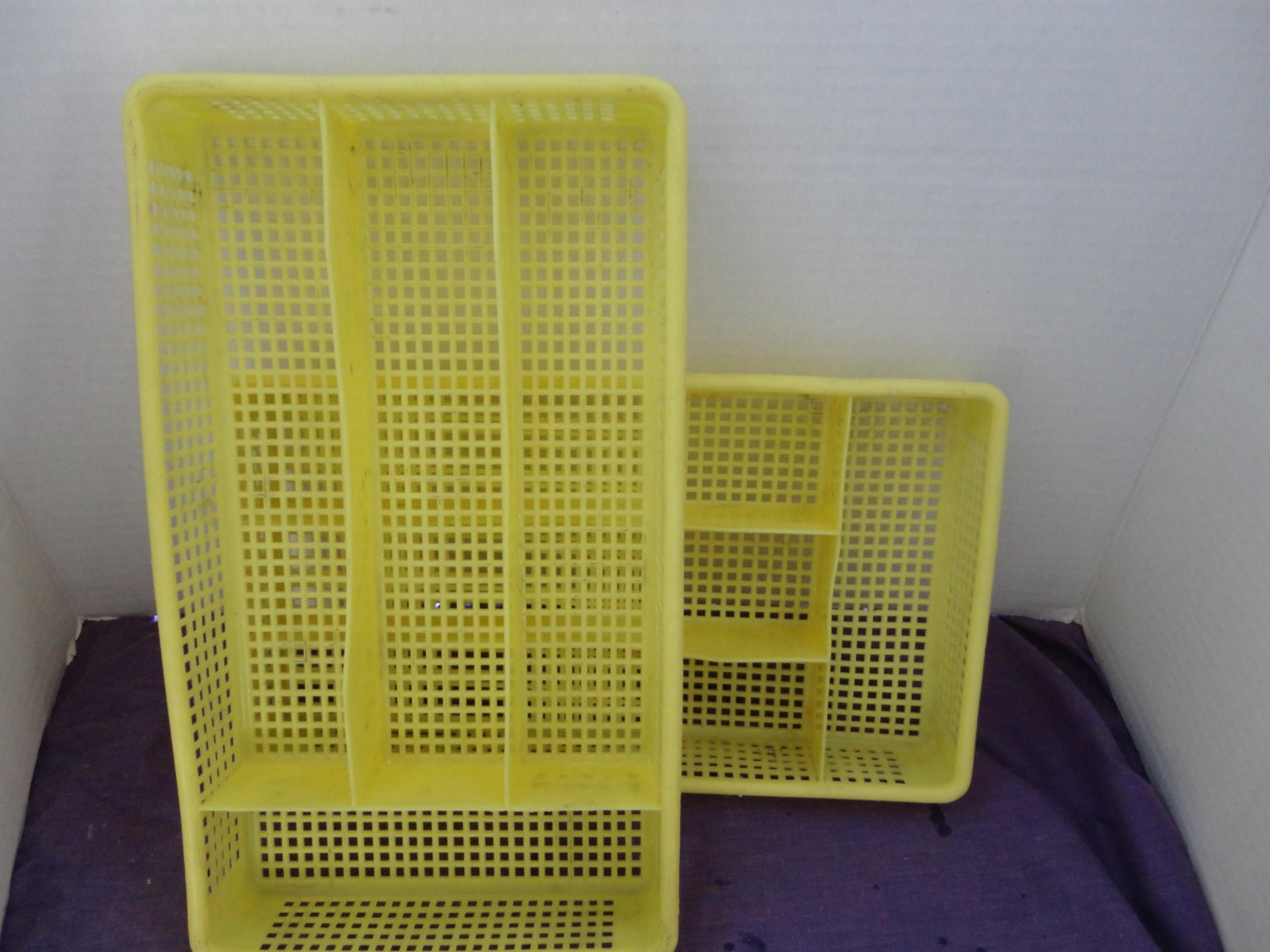 Vintage Utensil Holder Plastic Yellow Utensil Organizer