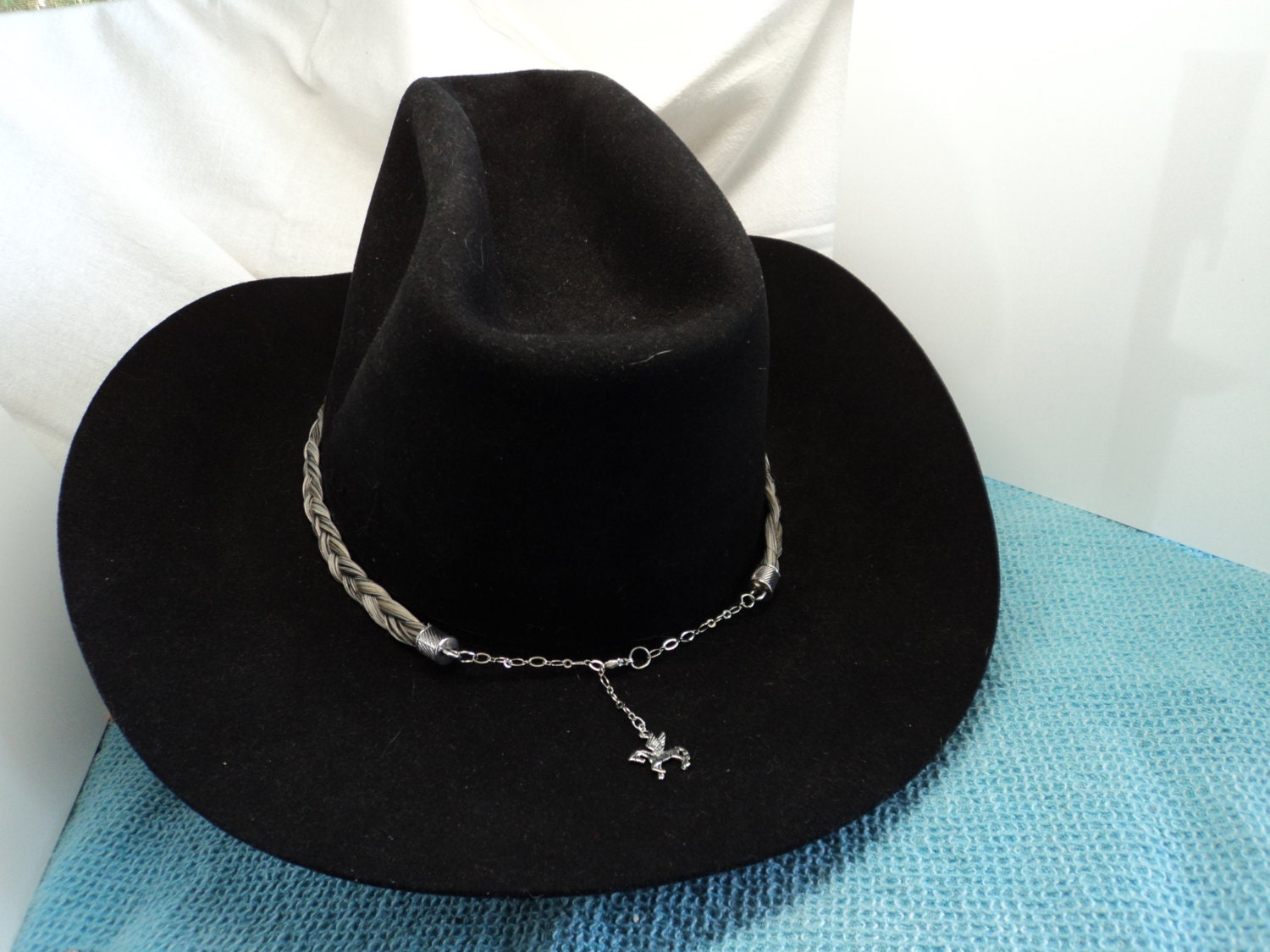 Handmade Horsehair Unique Custom Hat Band Adjustable Size with