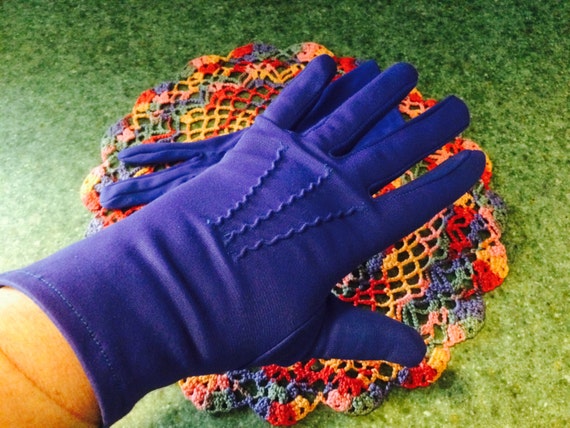 Vintage Ladies Gloves Royal Blue Royal Purple Dress Gloves