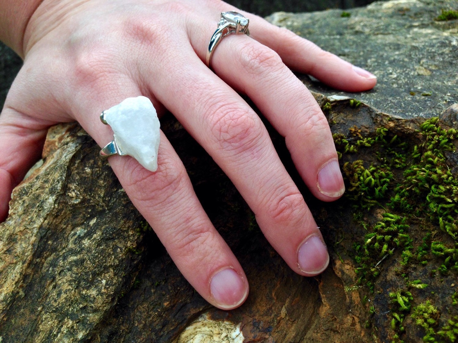 Raw quartz crystal/Solid Sterling Silver/Raw by TheMossyMoon