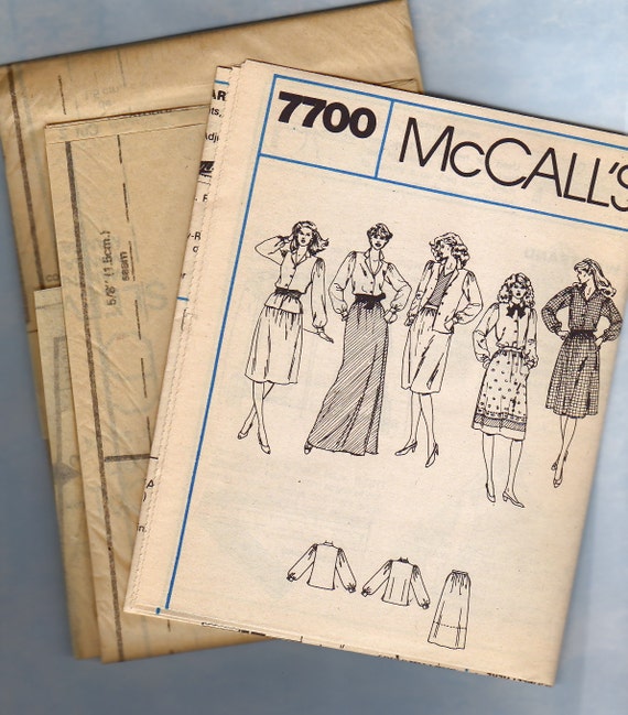 UNCUT Vintage Blouse and Skirt Sewing Pattern 1981 McCalls