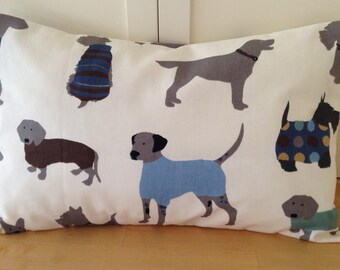 Dog pillow cover, dog cushion cover, terrier, labrador, poodle,oblong 12" x 20"