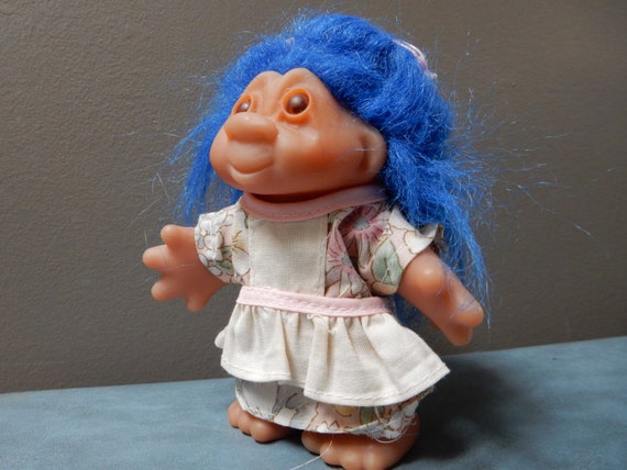 Blue-haired Girl Troll Doll 1986