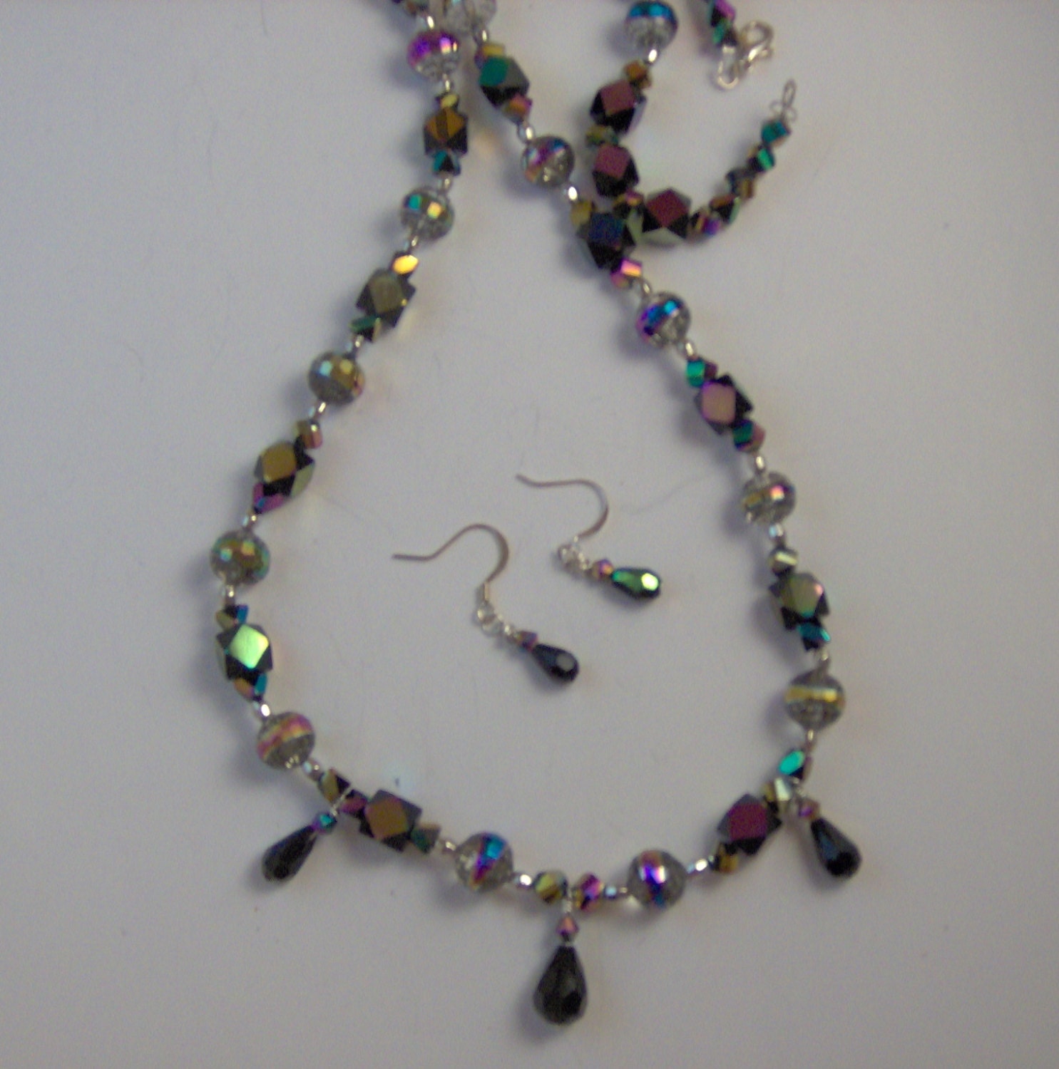 Beaded Jewelry Mirror Glass Necklace Set by Louisefashionjewelry