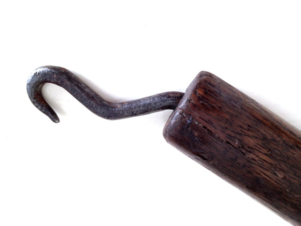 Vintage Hook with Wood Handle