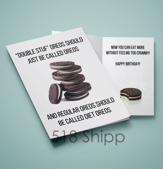 Oreo Happy Birthday Card - Double Stuf Diet Oreos