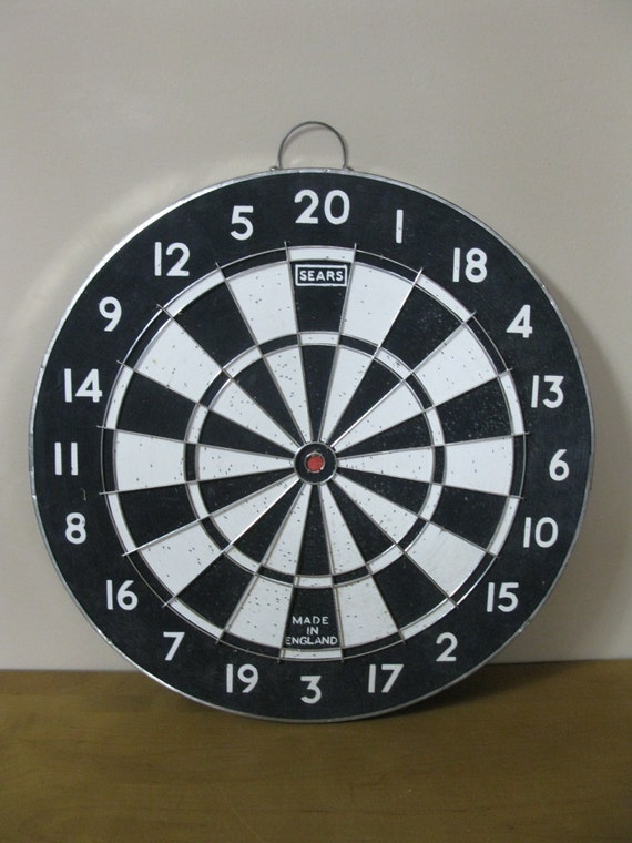 Vintage DART BOARD Sears Made in England double sided