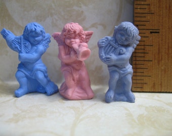 Choir of ANGELS Musicians Putti Cherubs Angel - French Feve Feves Porcelain Doll House Miniatures Y51