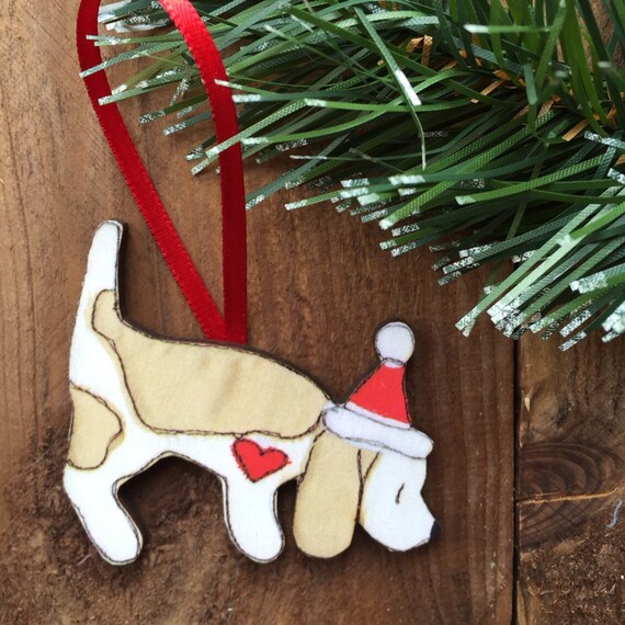 beagle christmas decoration ornament lemon and white beagle beagle christmas decoration ornament lemon and white beagle