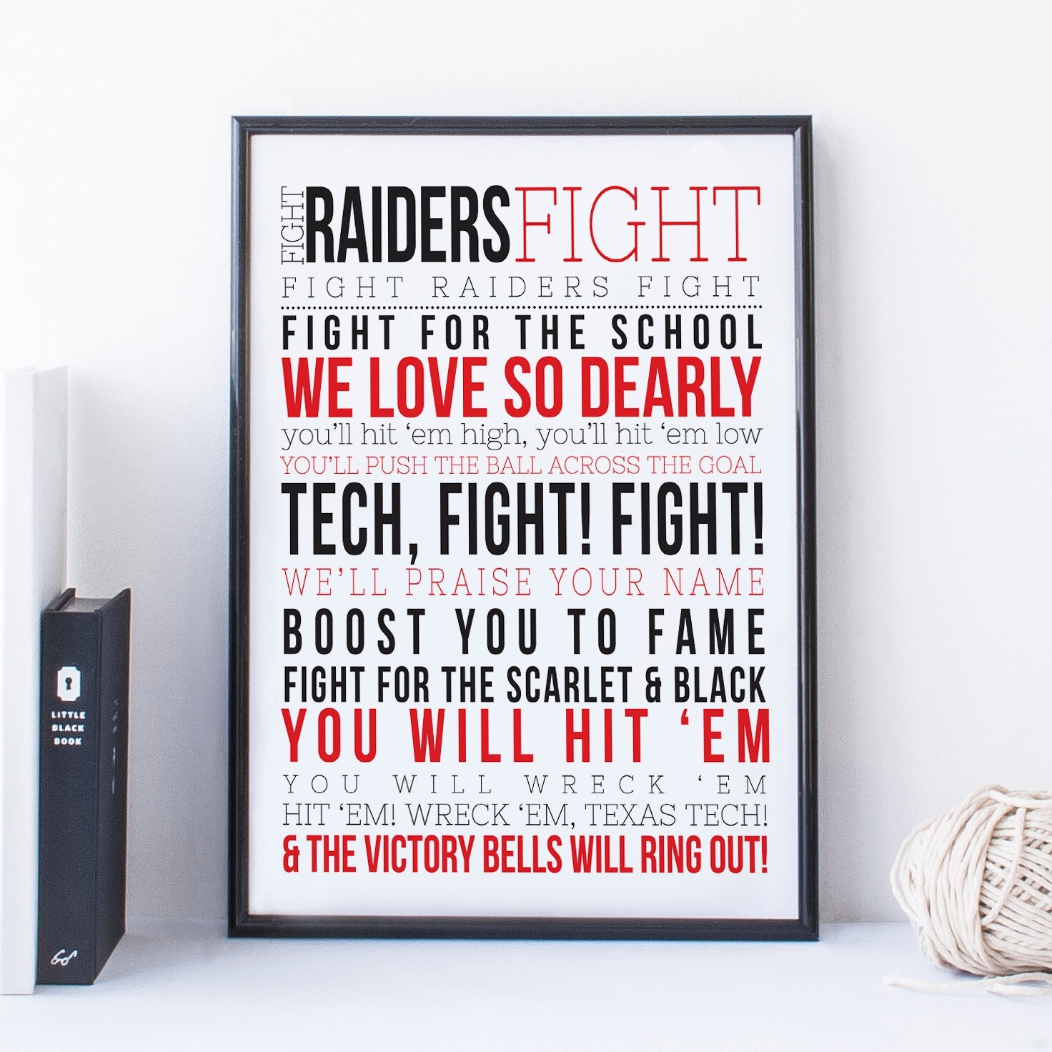 Texas Tech Fight Song Raiders Typography by