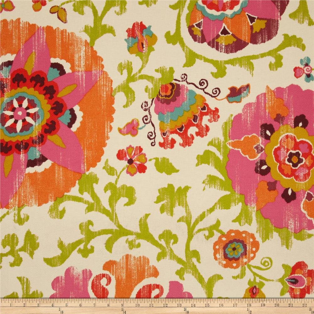 Outdoor Fabric by the Yard Pink Fabric Suzani by MyFabricStudio