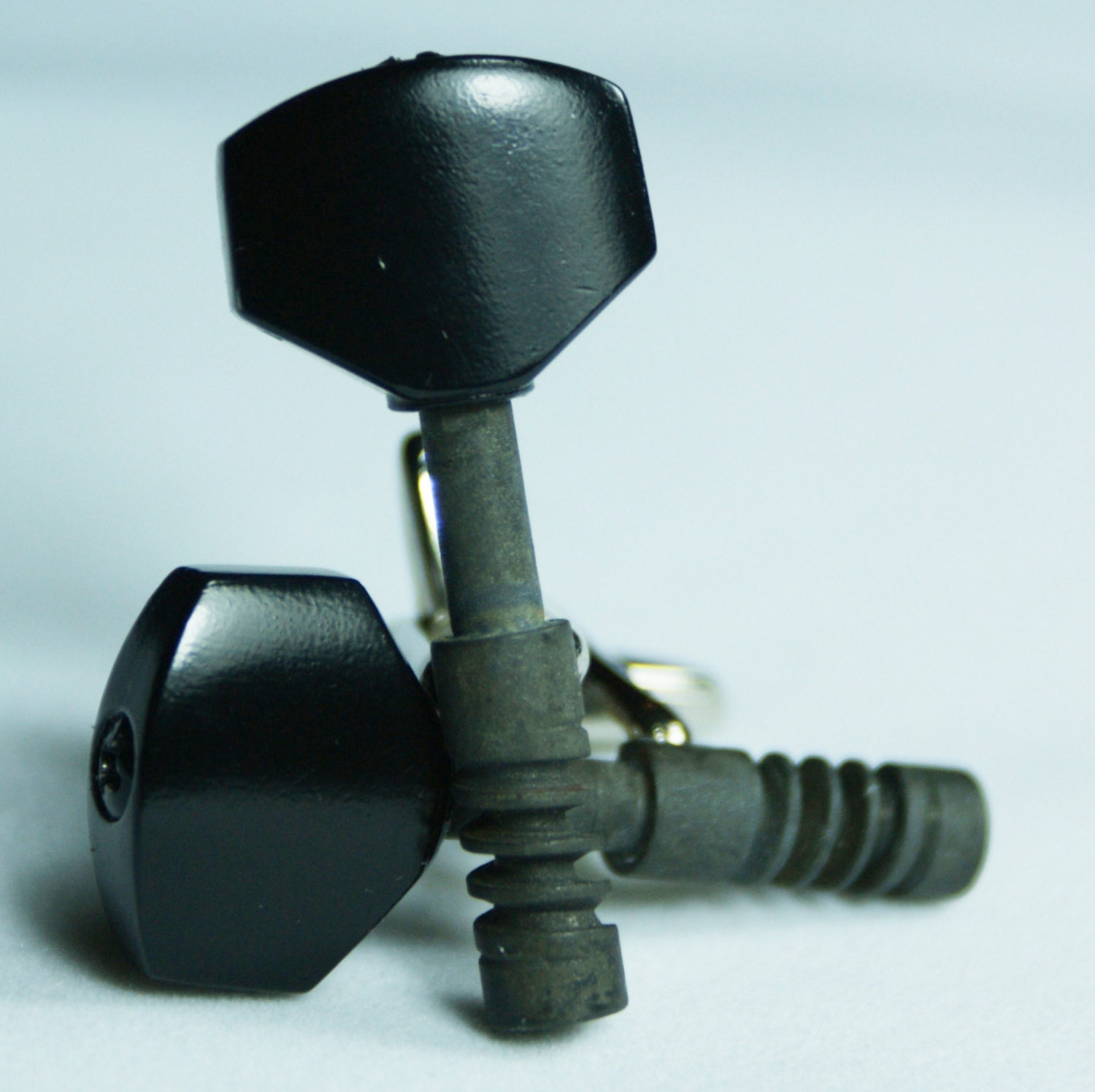 Guitar Tuning Knob Cufflinks Black Free Gift Bag by Cufflinked