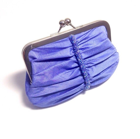 Lavender Purple Swarovski beaded evening clutch bag