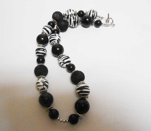 CLEARANCE SALE Zebra print necklace Zebra bubblegum