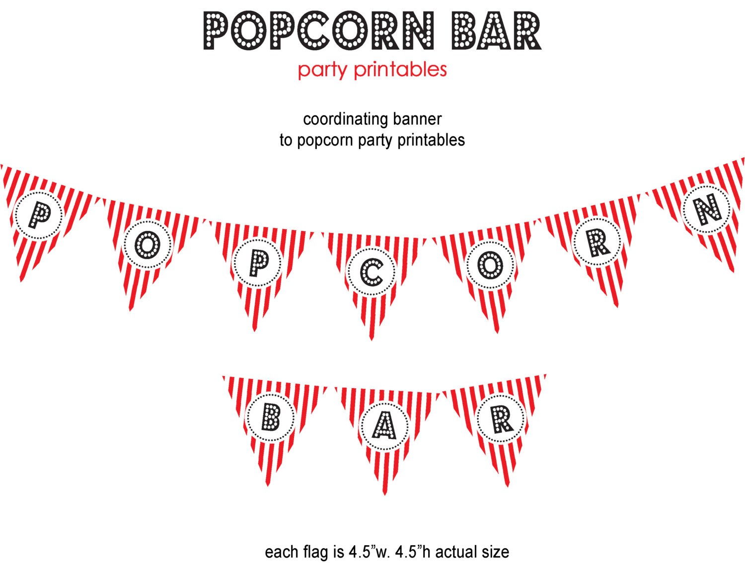 Popcorn Bar party printablesPOPCORN BAR Banner