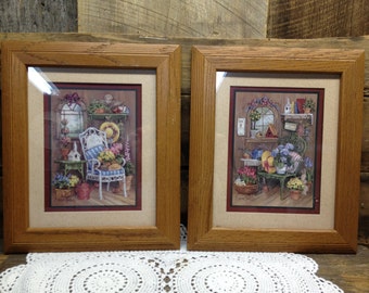 Vintage Home Interiors and Gifts Pictures, Set of Two, Homco, Barbara 