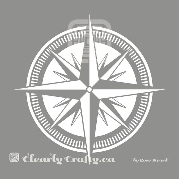 Compass Rose Stencil Digital File Bundle Includes Svg