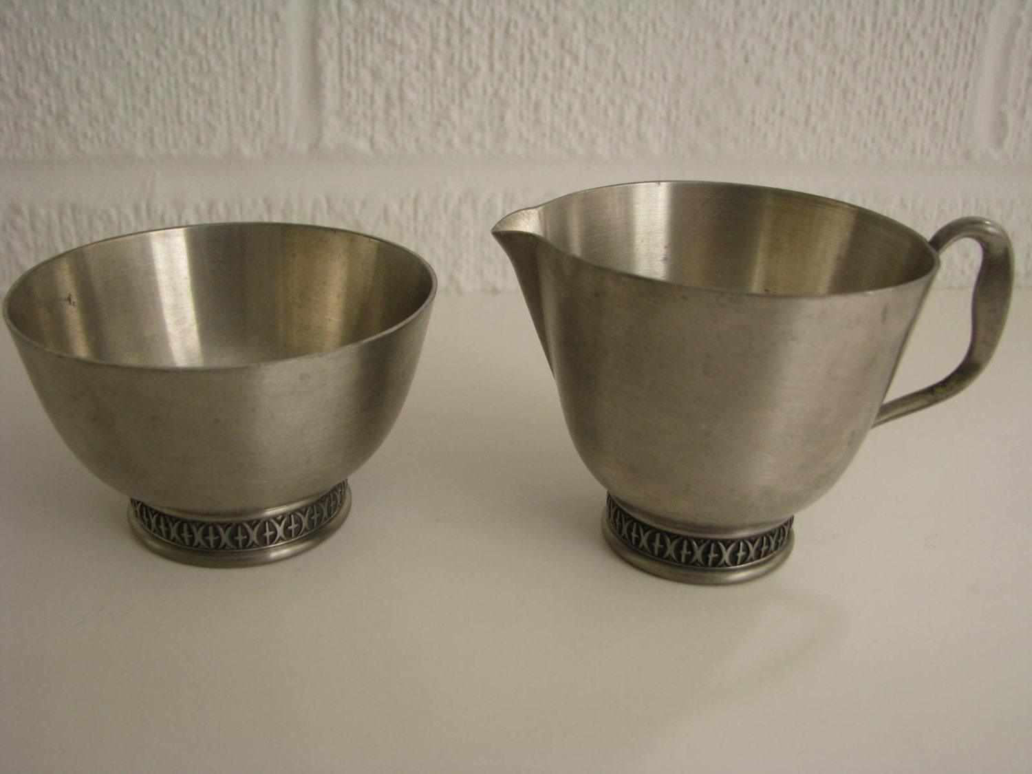 Pewter Cream and Sugar Set Haugrud Norway 359