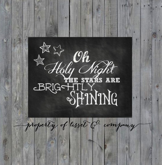 Items similar to Oh Holy Night Instant Download Chalkboard Style; oh