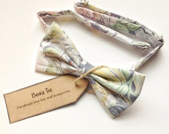 mens bow tie vintage floral, floral bow tie, vintage bow tie, cotton bow tie