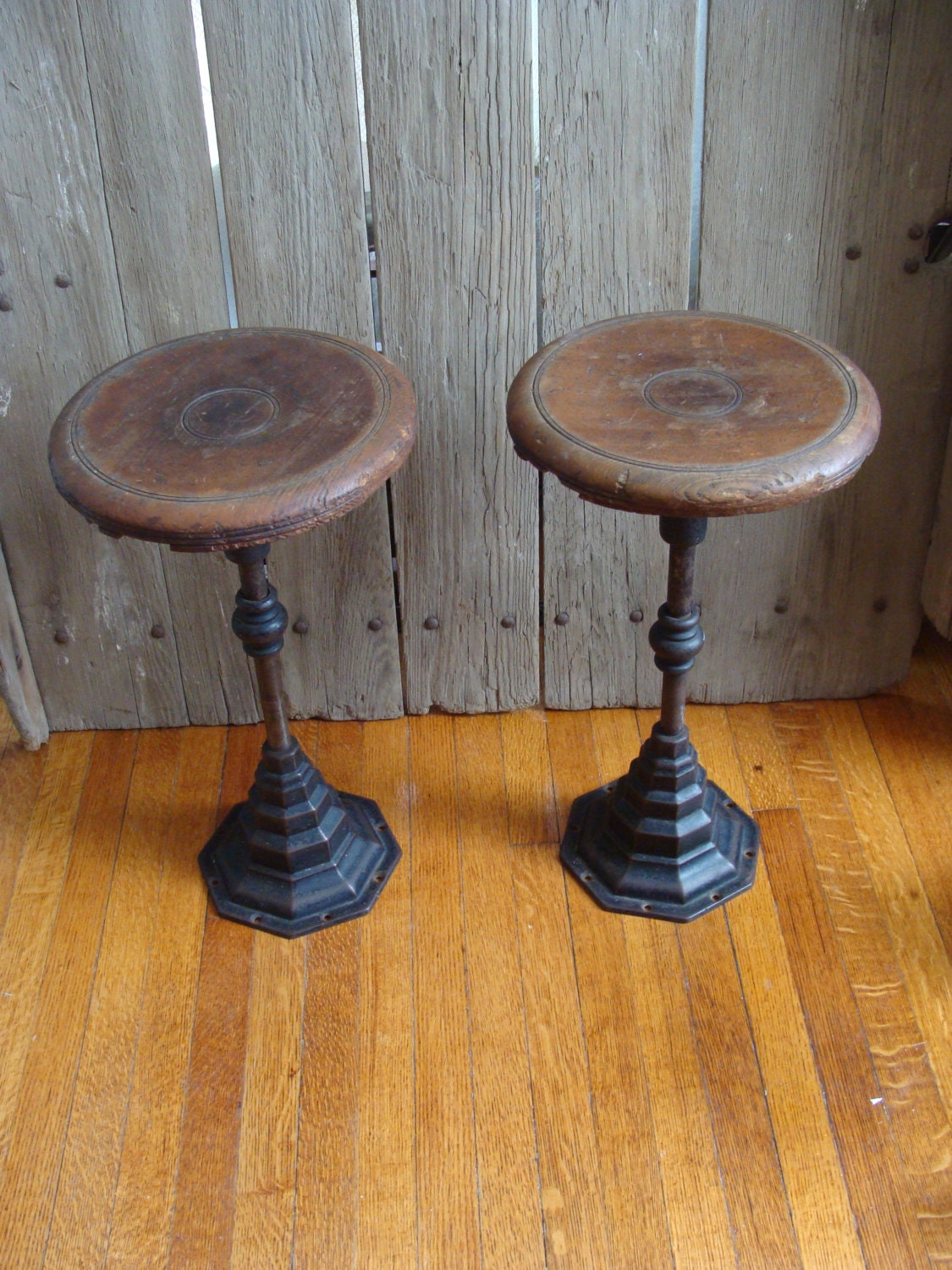 antique iron bar stools