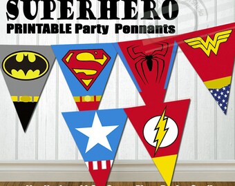 INSTANT DOWNLOAD Superhero Party Banner Super hero Party Banner Super hero Birthday Banner Superhero Party Decorations Superhero baby shower