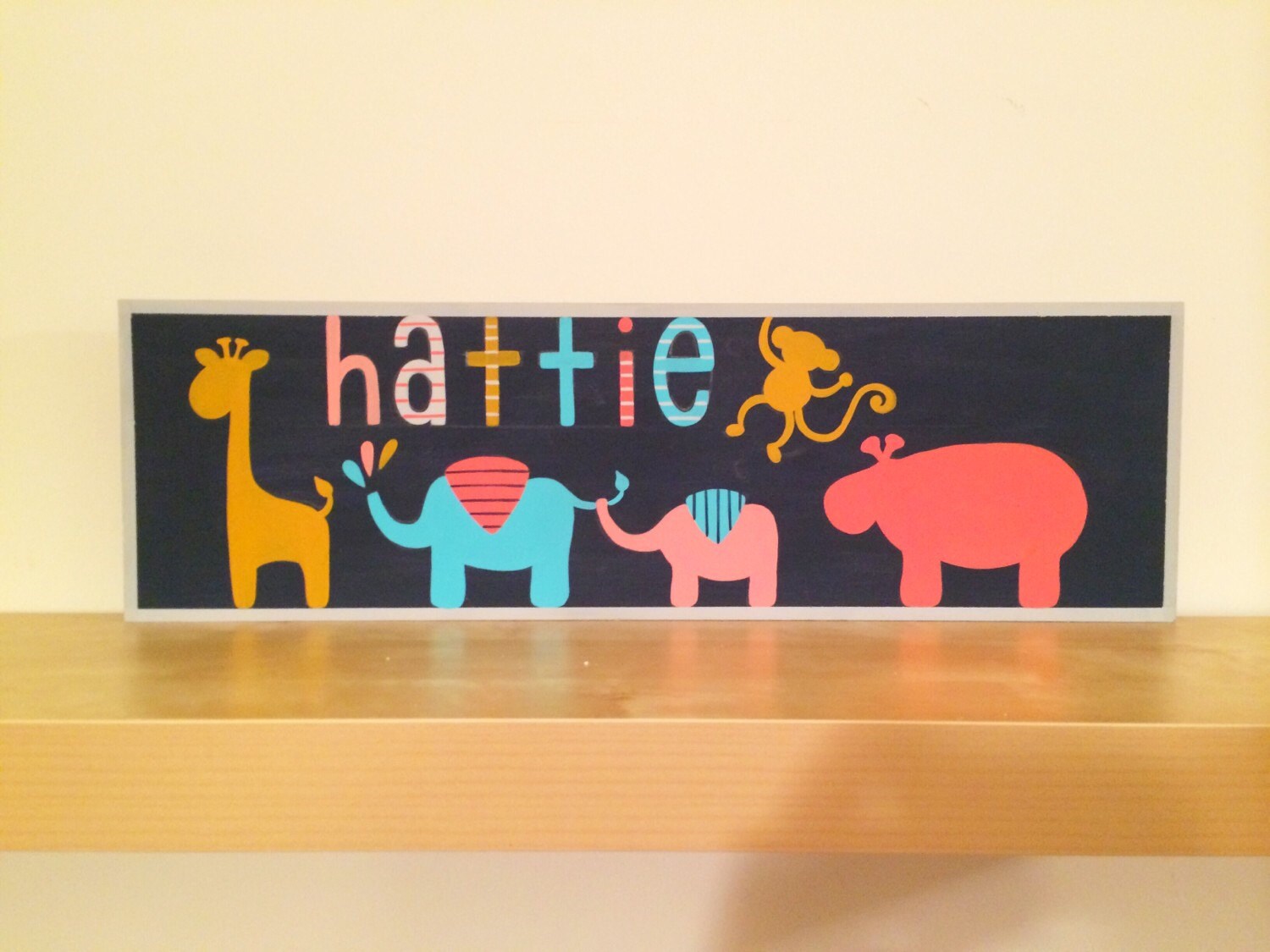 Kids Name Sign Wood Nursery Sign Jungle Nursery Decor