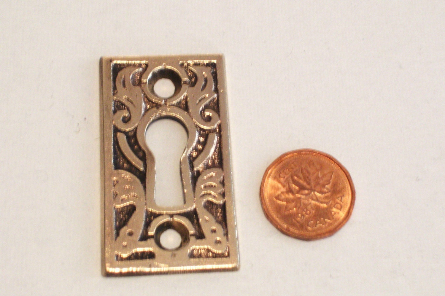 Door Key Hole Cover Escutcheon Eastlake Antique Brass Arts and Crafts