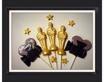 Oscar Theme, hollywood theme movie theme Party - Oscar chocolate lollipops