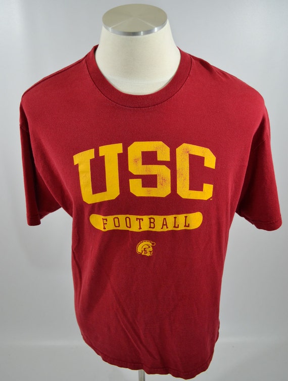 1990's USC Trojans Football Cardinal Red and Gold T-Shirt