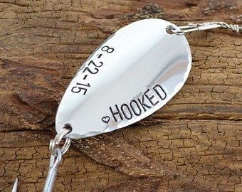 Fishing - Personalized Fishing Lure - Hooked - Wedding Anniversary Date Gift - Birthday Gift Men Husband Groom - Custom Gifts for Men